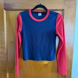Sunday Best Aritzia Red and Navy Top